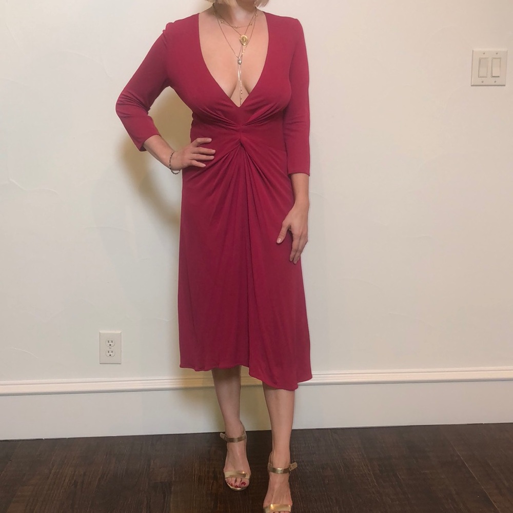 3 quarter length dark pink light dress! Worn once!